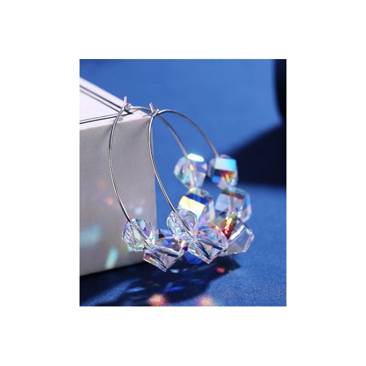 Prosperk Náušnice kruhy krystaly Swarovski S2303