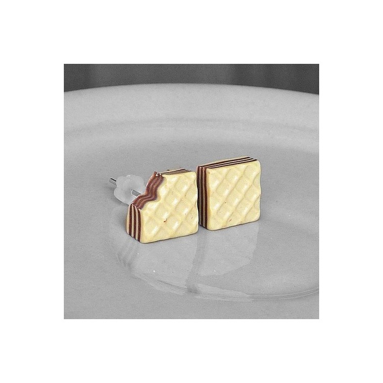 CircusMind Sladké náušnice pecky Fimo - sušenky S2338