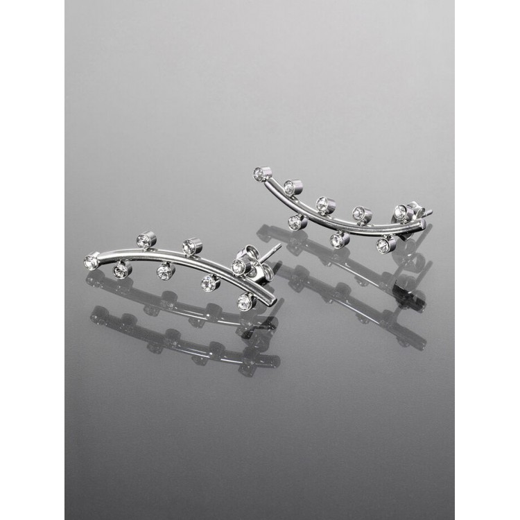 Prosperk Oroginální náušnice s krystalky z chirurgické oceli stříbrná S2386