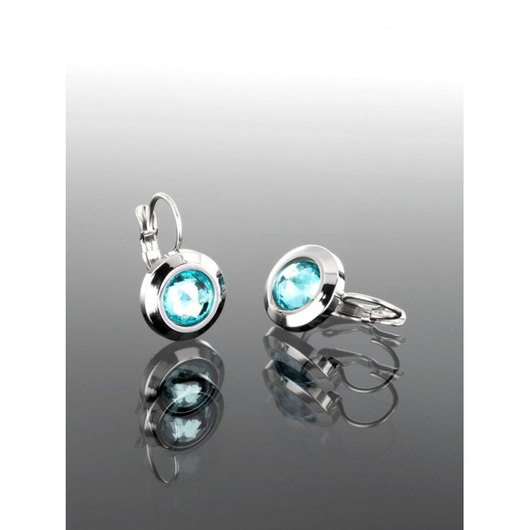 Prosperk Náušnice s modrým krystalem S2387
