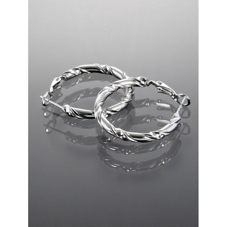 Prosperk Stříbrné náušnice z oceli zdobené kruhy S2469