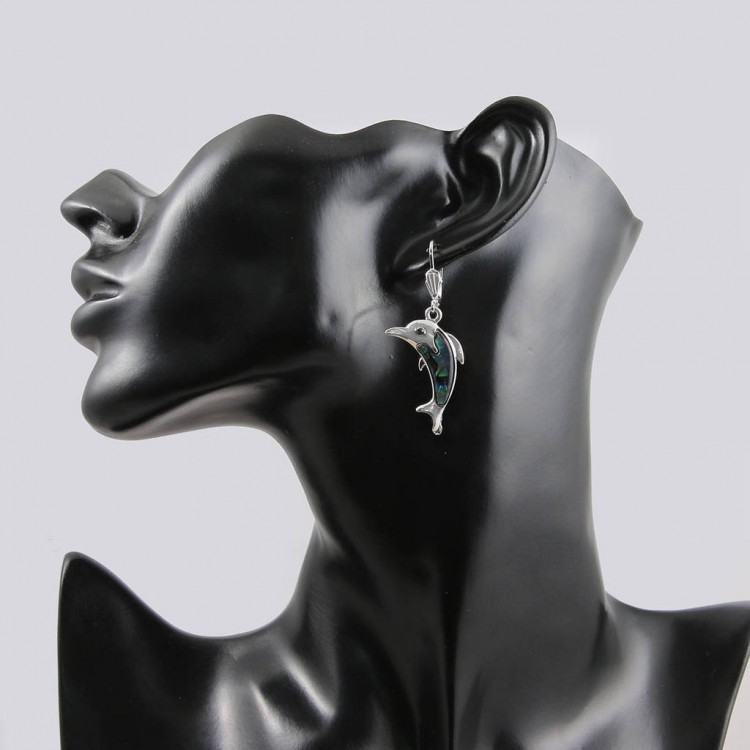 Prosperk Náušnice přírodní perleť delfín S2498