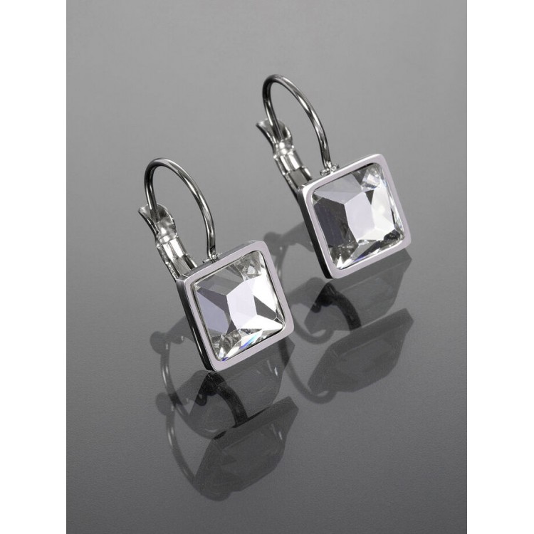 Prosperk Stříbrné náušnice z chirurgické oceli s krystalkem S2517