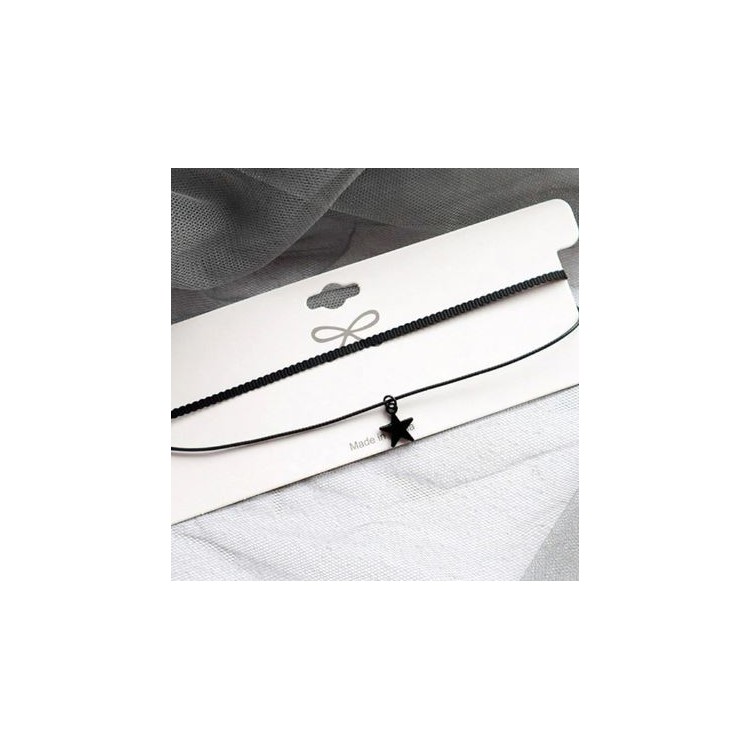 Prosperk Náhrdelník Choker černý hvězdička S2530