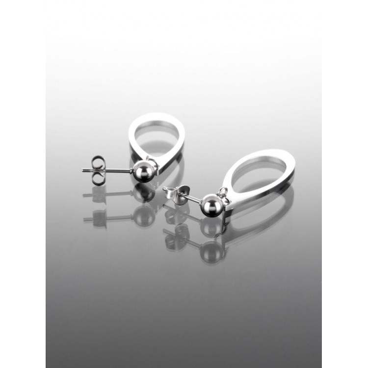 Prosperk Náušnice hladké ocelové kapky S2581