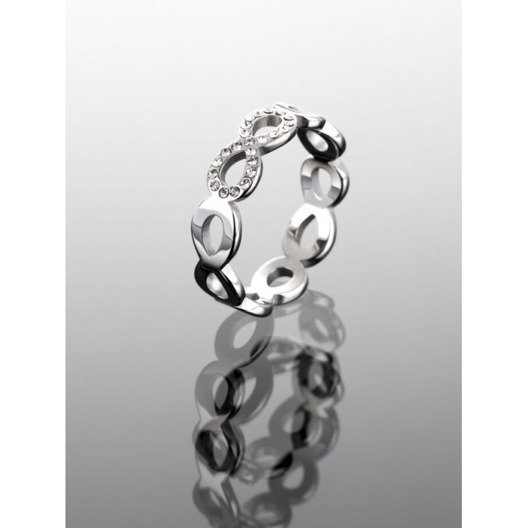 Prosperk Prstýnek ocelový Nekonečno s kamínky Velikost prstenů: 7 (EU: 54-56) 19920/7 -