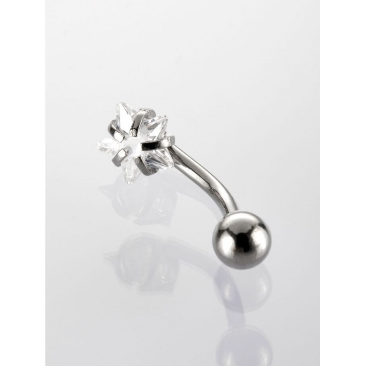 Prosperk Piercing do pupíku zirkon hvězdička S2668