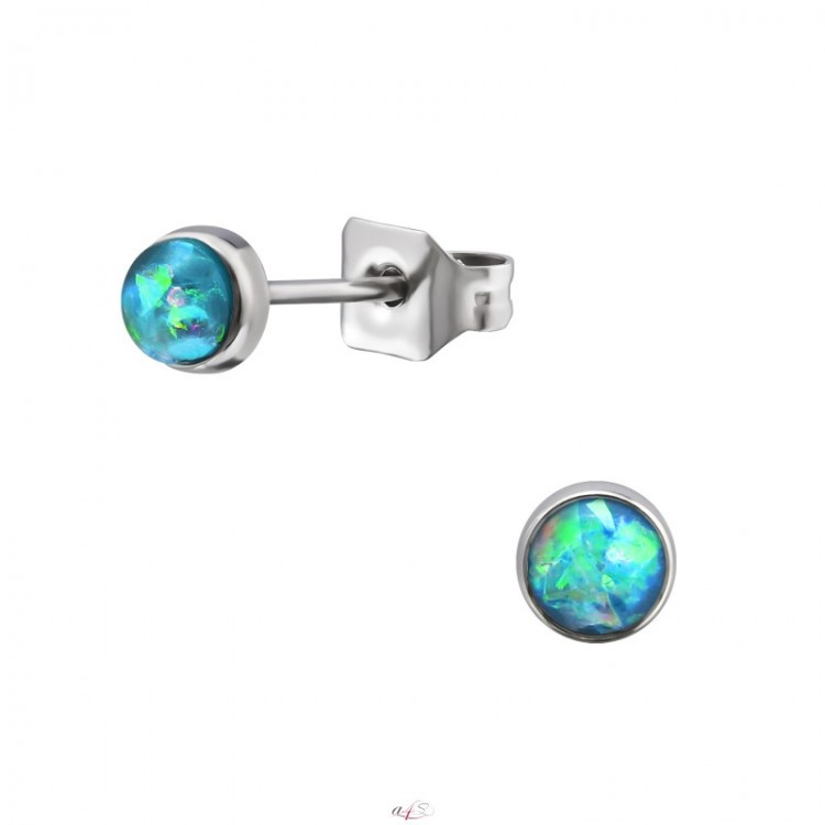 Prosperk Stříbrné mini náušnice Opal S2734