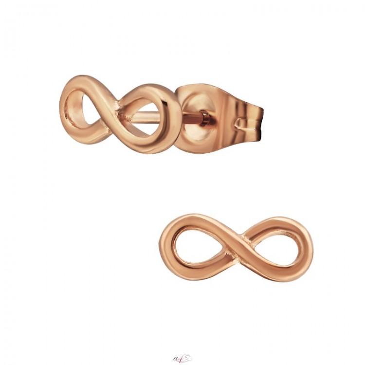 Prosperk Náušnice z chirurgické oceli - Nekonečno rose gold S2735