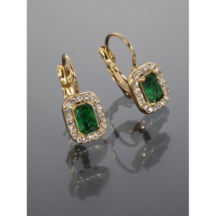 Prosperk Náušnice z chirurgické oceli krystalky zlatá S2739