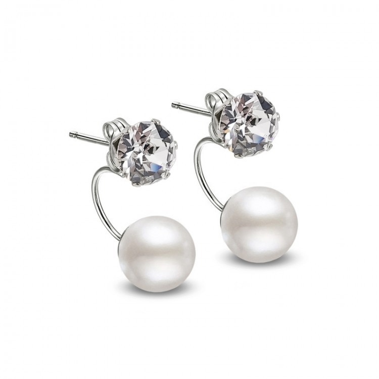 Prosperk Náušnice ocelové pecky oboustranné perličky S2745