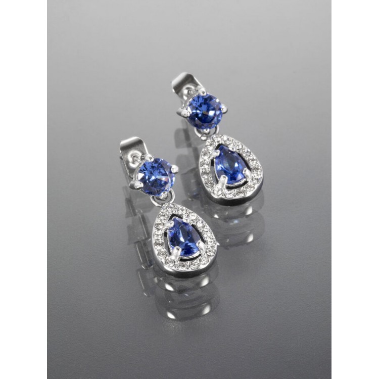 Prosperk Náušnice z oceli zářivé modré kapky S2795