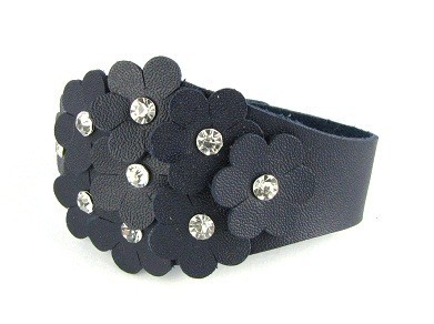 Prosperk Náramek koženkový květinový Barva: Červená 20430/CER