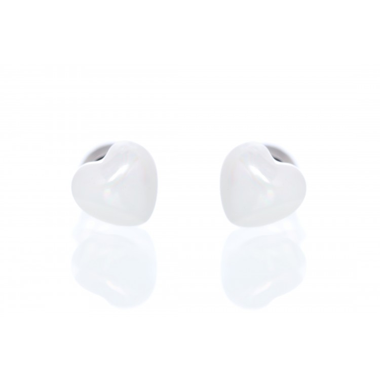 Prosperk Ocelové náušnice srdíčka perličky S2890