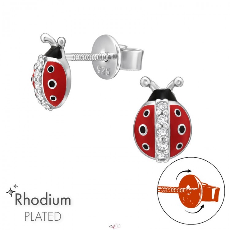 Prosperk Stříbrné náušnice pecky Beruška šroubovací S2922