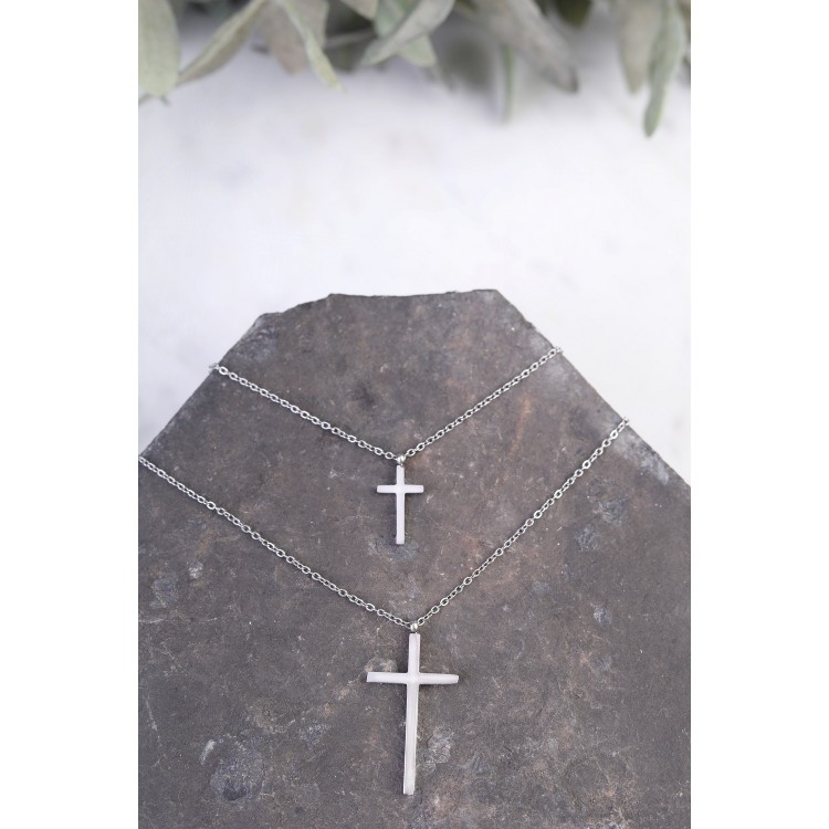 Prosperk Řetízek dvojitý s přívěskem - křížky S2954