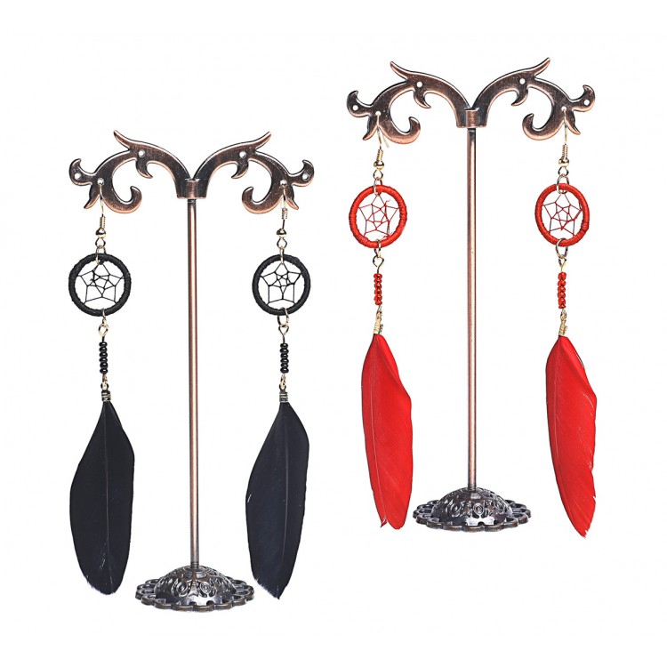 Prosperk Náušnice lapač snů indické Barva: Zelená