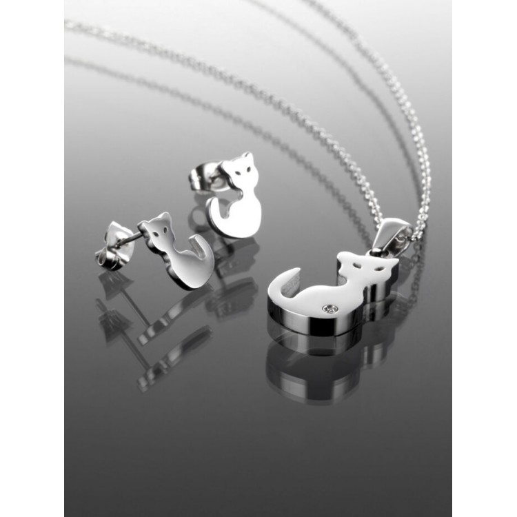 Prosperk Sada náušnice a náhrdelník kočičky S3086
