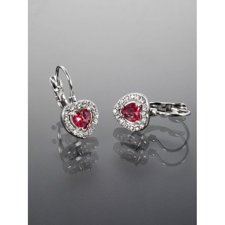 Prosperk Náušnice z oceli růžová srdíčka S3099