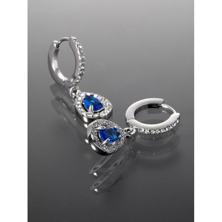 Prosperk Náušnice elegantní třpytivé modré slzičky S3109