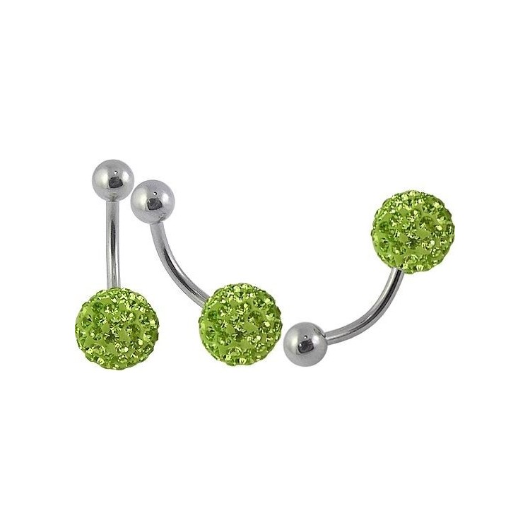 Prosperk Piercing do pupíku s kamínky Barva: Bílá