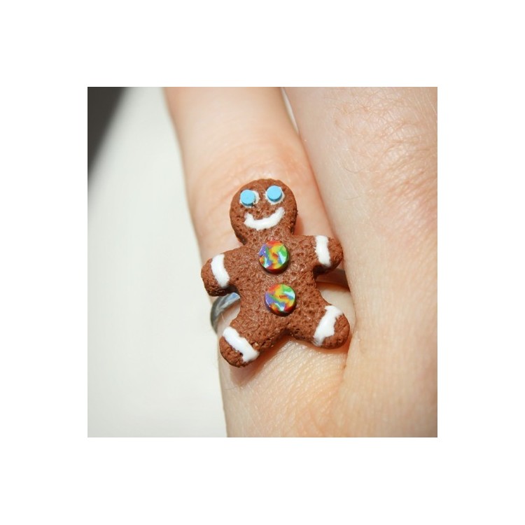 CircusMind Prsten fimo - sladký perníčkový panáček S3256