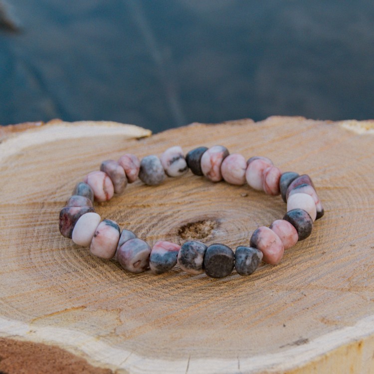 Prosperk Náramek z minerálů růžový Achát S3283