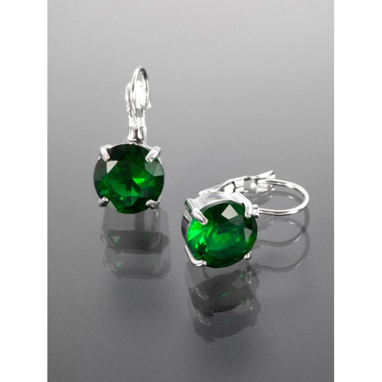 Prosperk Náušnice Swarovski tmavě zelené S3285