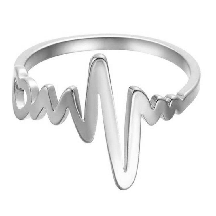 Prosperk Prsten ocelový srdeční tep Velikost prstenů: 5 (EU: 49-50) 21921/5 -