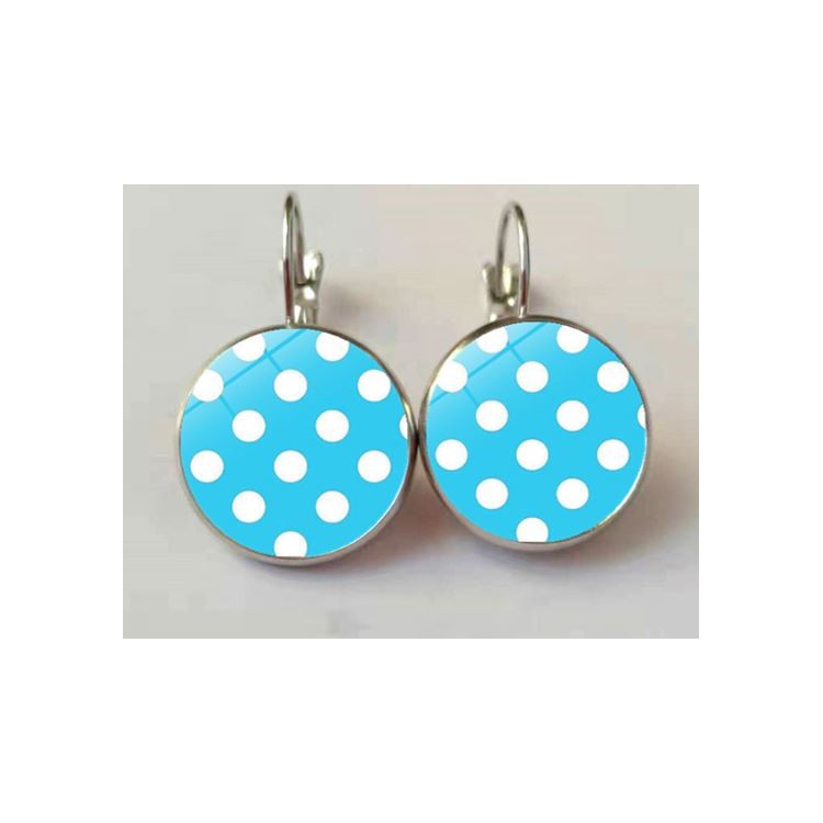 Prosperk Náušnice s puntíky - modré S3383