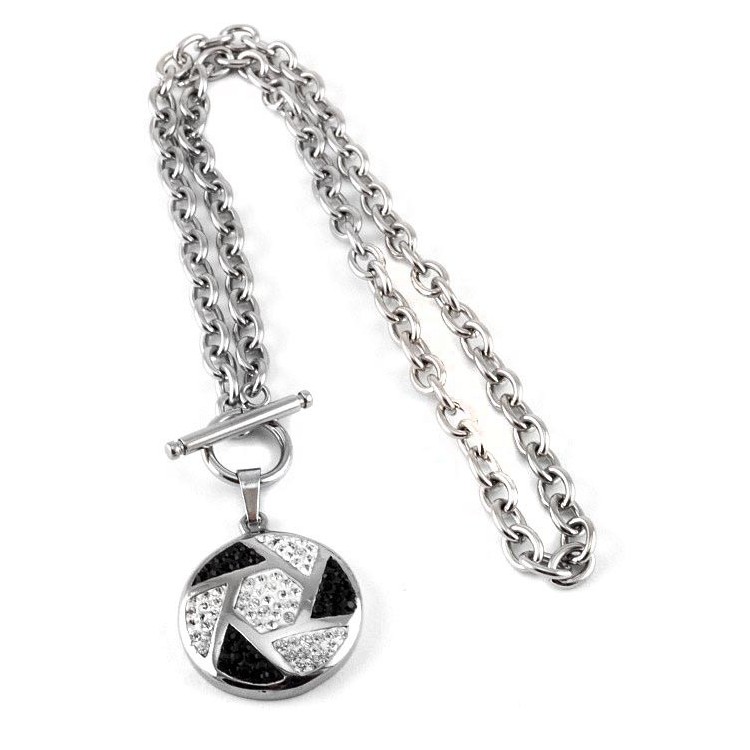 Prosperk Řetízek ocelový s přívěskem Swarovski medailon S3401