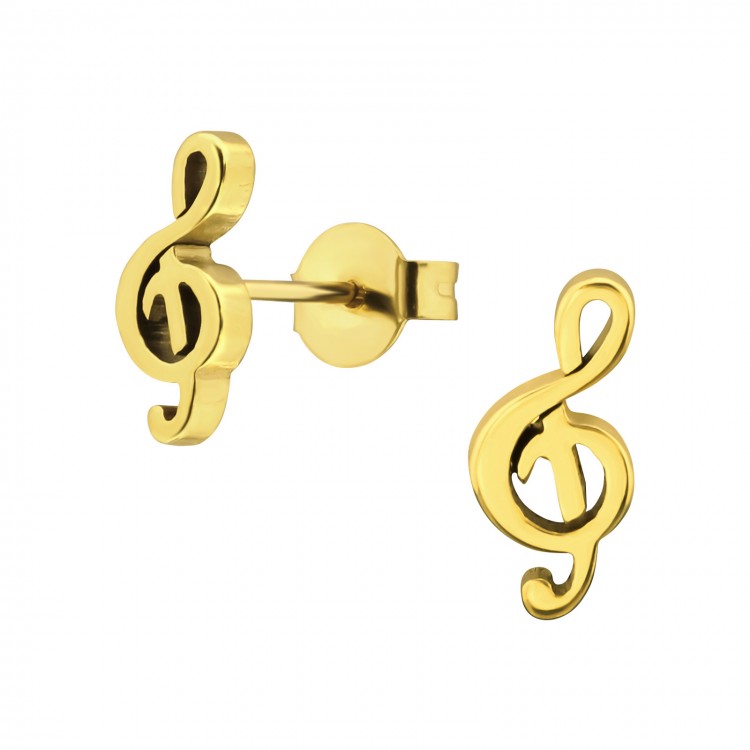 Prosperk Náušnice houslový klíč zlaté S3427