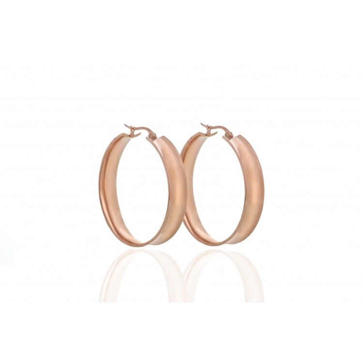 Prosperk Náušnice ocelové kruhy rose gold S3440
