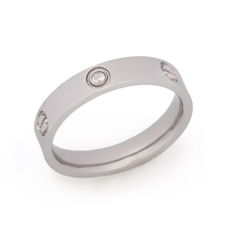 Prosperk Prsten ocelový s čirým krystalem Velikost prstenů: 6 (EU: 51-53) 22503/6 -