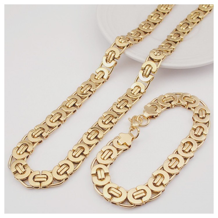 Prosperk Pánská souprava ocelová masivní zlatá S3551