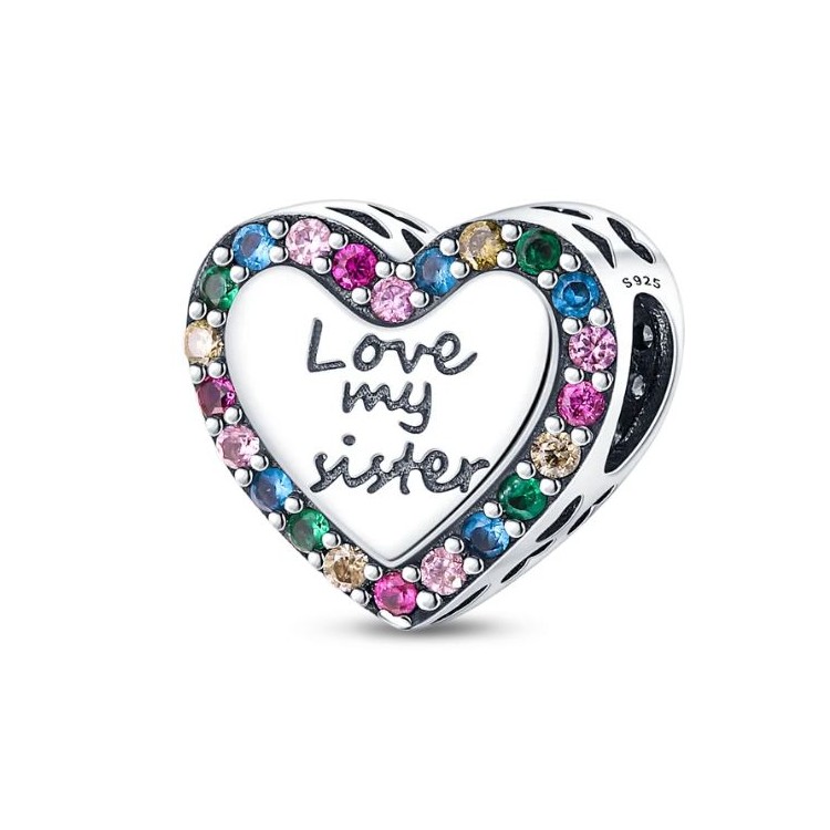 Prosperk Korálek stříbrný na náramek Love my sister S3553
