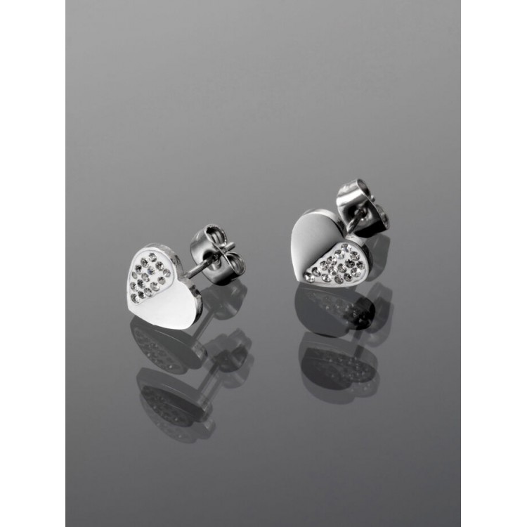 Prosperk Náušnice ocelová srdíčka na puzetku S3616