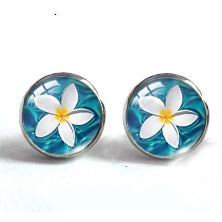 Prosperk Náušnice z pryskyřice orchidej S3647