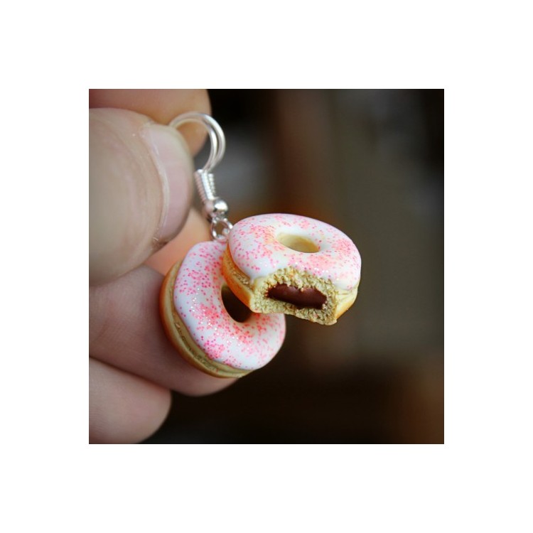 Prosperk Sladké náušnice donuty s čoko náplní S3732