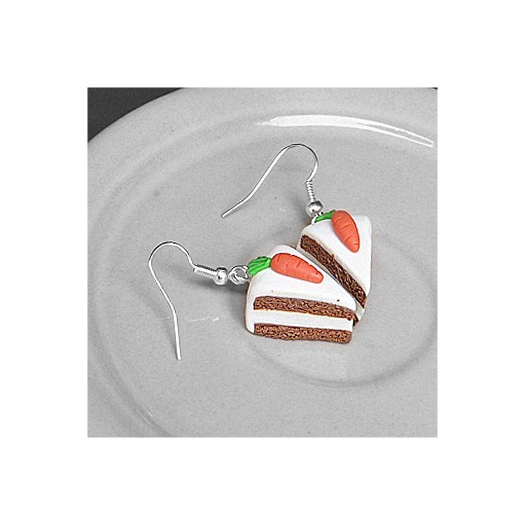 CircusMind Sladké náušnice Fimo - mrkvové dortíky S3756