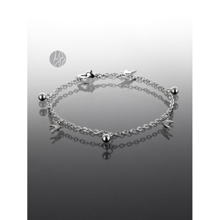 Prosperk Dámský řetízek na nohu s delfínky a kuličkami S3758