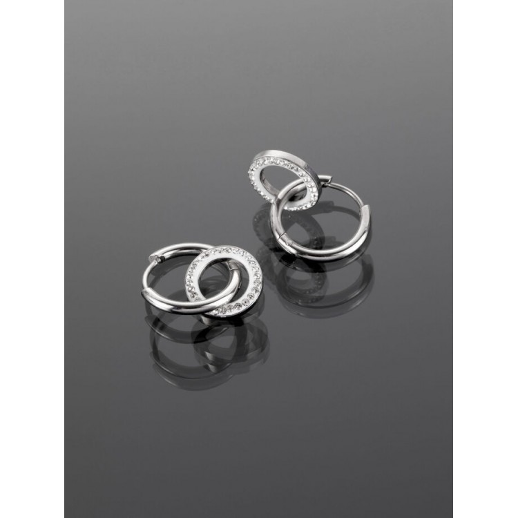 Prosperk Náušnice z oceli dvojité kroužky S3823