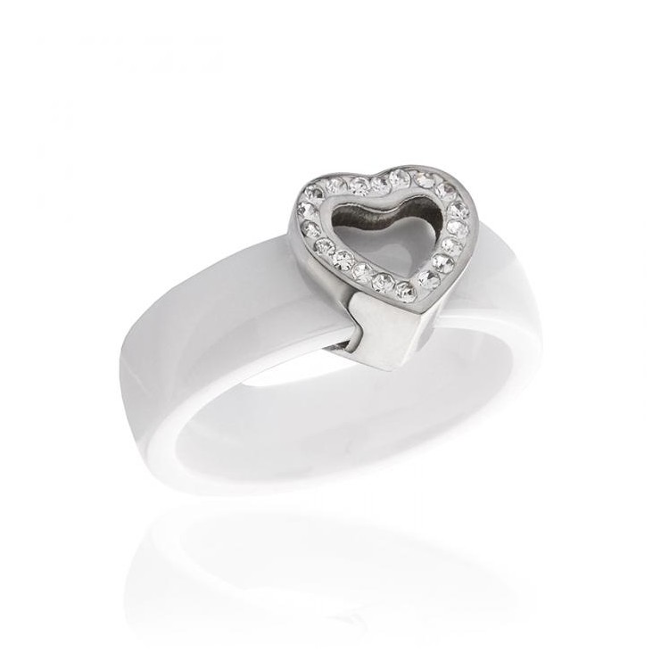 Prosperk Prsten keramický se srdíčkem Velikost prstenů: 10 (EU: 62-64)