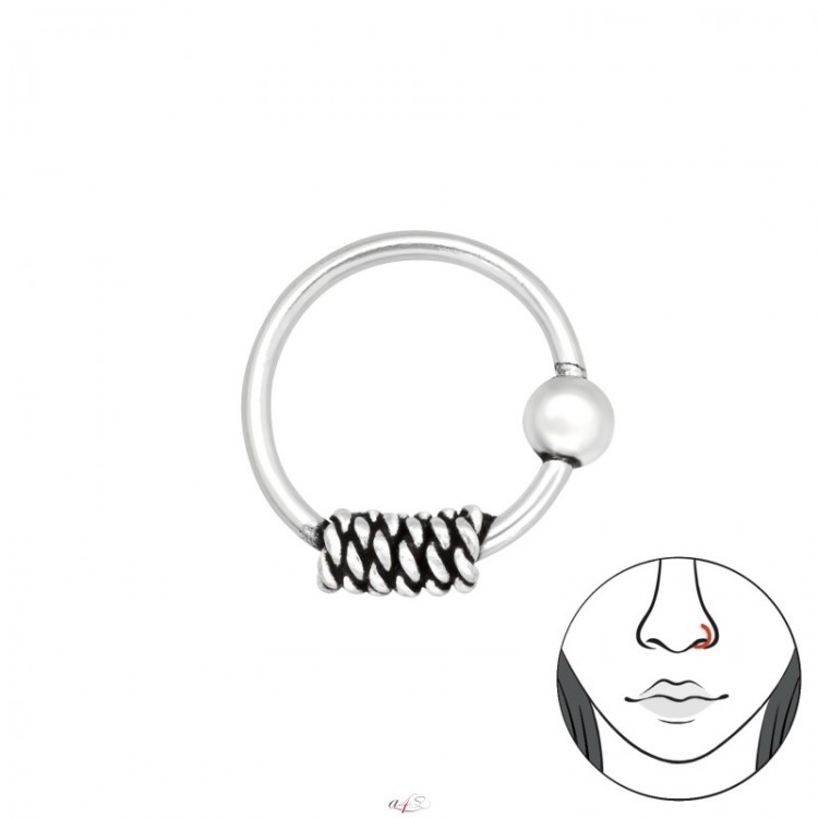 Prosperk Náušnice piercing do nosu septum - stříbro S3915