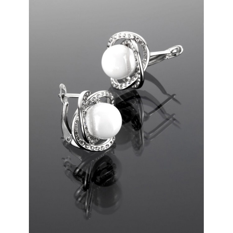 Prosperk Náušnice z oceli s keramickou kuličkou Barva: Růžová