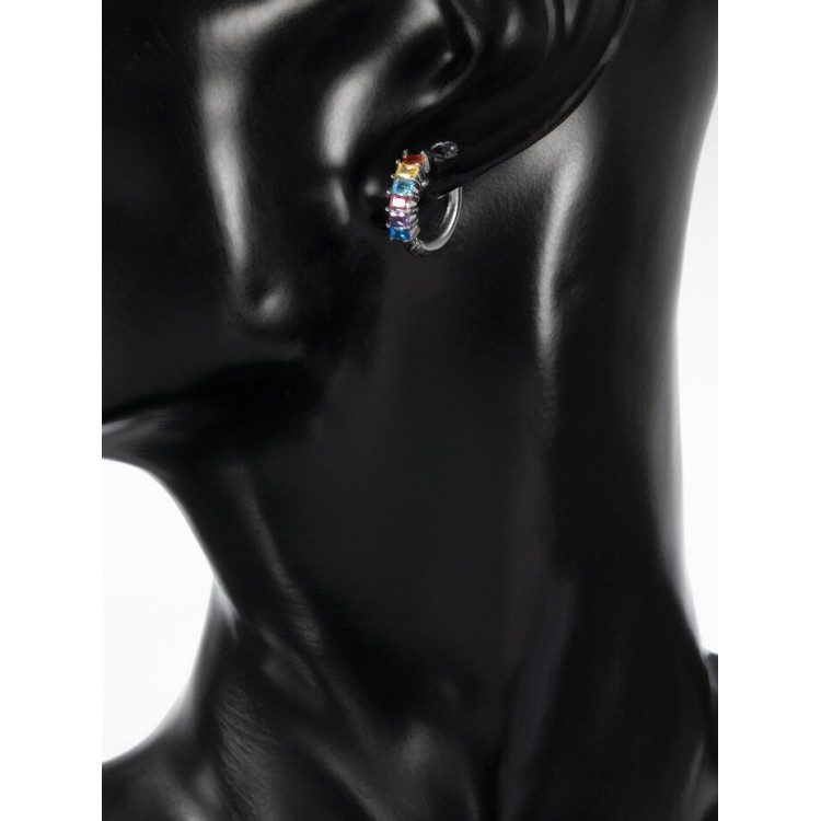 Prosperk Náušnice kroužky s barevnými zirkony S4050