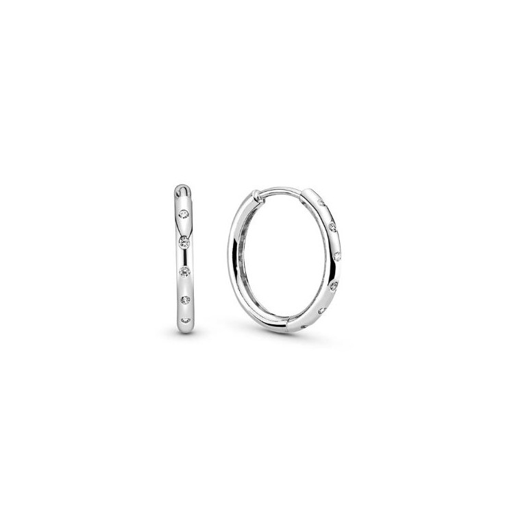 Prosperk Náušnice stříbrné kroužky s kamínky S4062