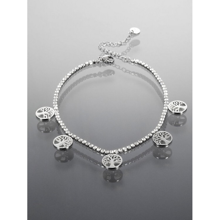 Prosperk Náramek z chirurgické oceli se stromem života ve stříbrné barvě S4113