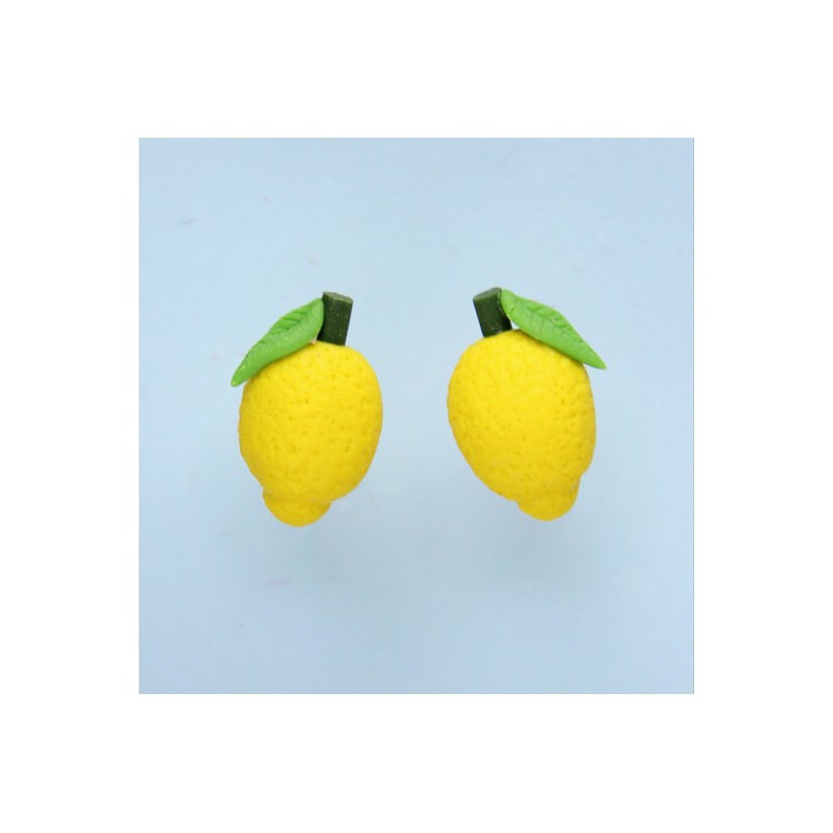 CircusMind Náušnice pecky Fimo citróny S4192