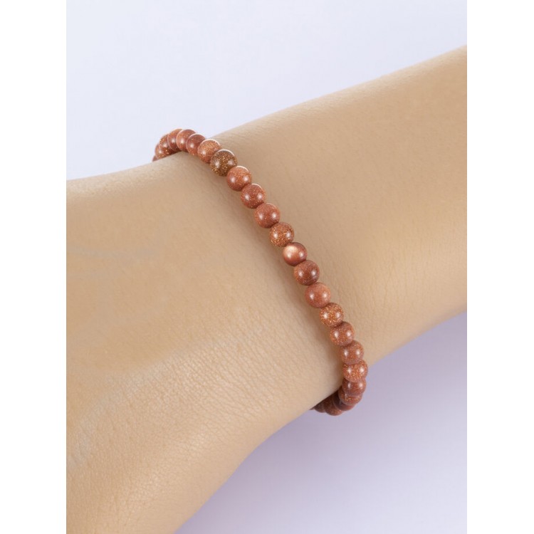 Prosperk Náramek z minerálů Avanturín sluneční korálky 4mm S4282